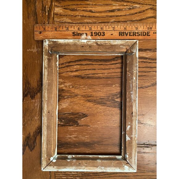 Rustic Light Teal Wooden Antique Frame With Distressed Finish - Picture 6 of 6